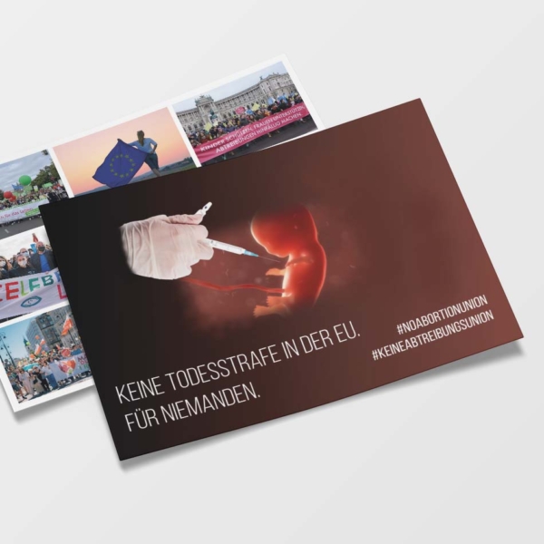 Postkarte "Keine Abtreibungsunion": Assistierter Suizid – Aktion Lebensrecht für Alle ALfA e. V.